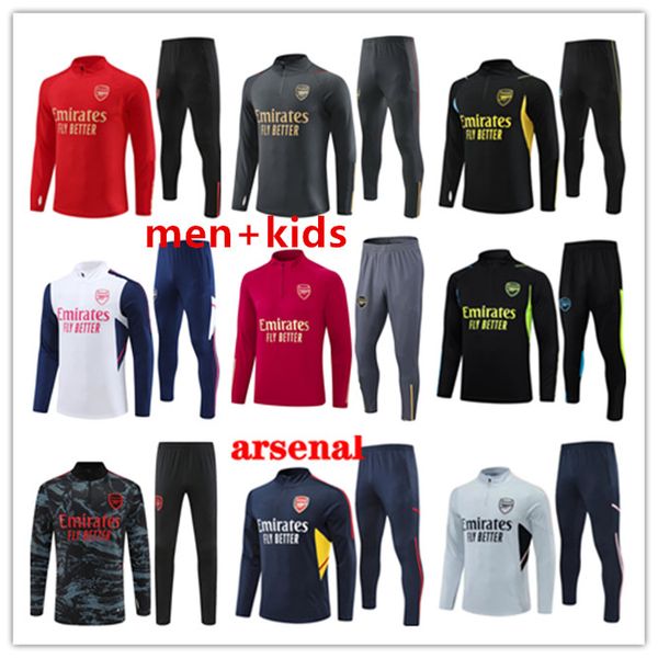 

23 24 arsena tracksuit pepe saka 2023 2024 soccer jerseys gunners training suit odegaard thomas tierney smith rowe transport men kids kit lo, Black