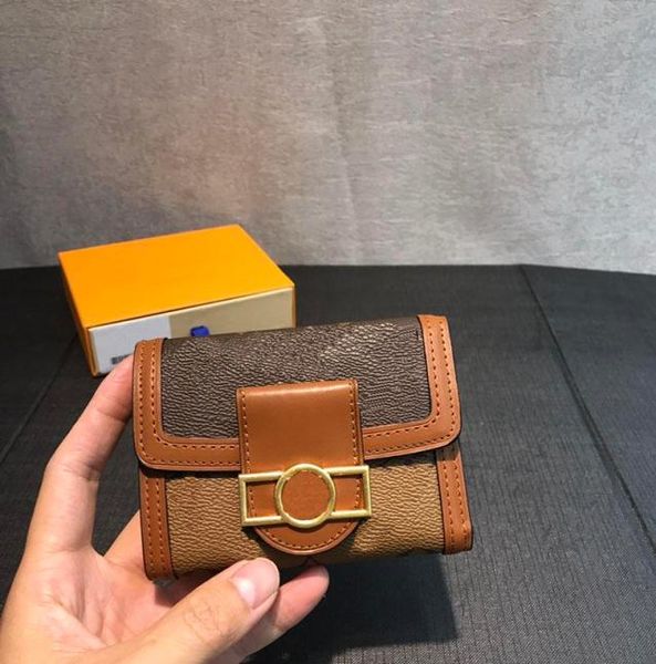 

wallet short type genuine leather wallet 2020 new fashion serialnumber letter and flower printed wallet with box6526512, Red;black