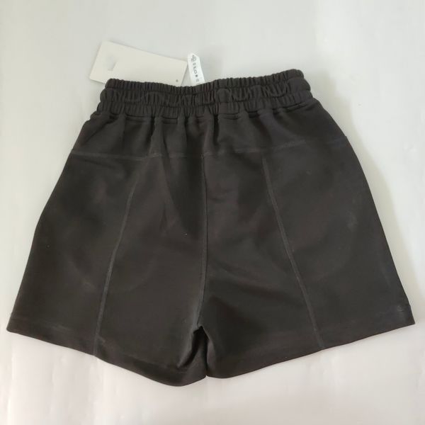 

lu yoga shorts waist high elastic lace up loose breathable running fitness leisure sports pockets beach tennis biker short 1249#, White;black