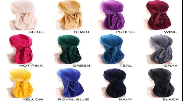 

velvet durags hat bandana turban hat pirate caps korean velvet hiphop cope shawl hats wigs durag biker headwear headband accessor2509365, Blue;gray