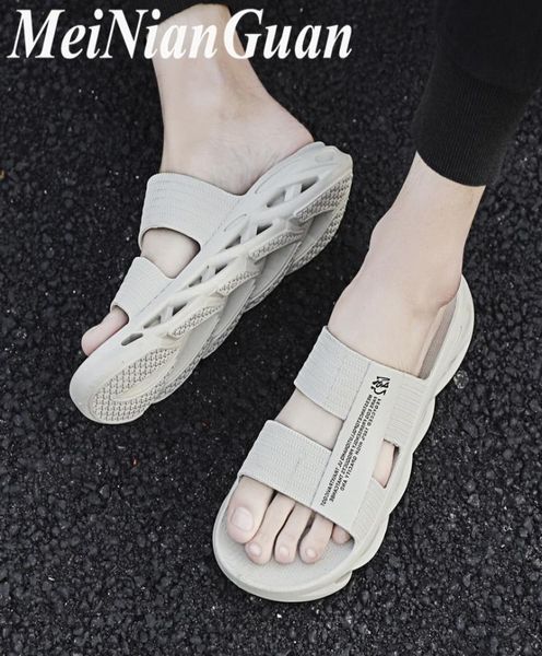 

mens slippers summer trendy male shoes man outdoor sandals youth slipper men light soft home shoes l13 2103019365752, Black