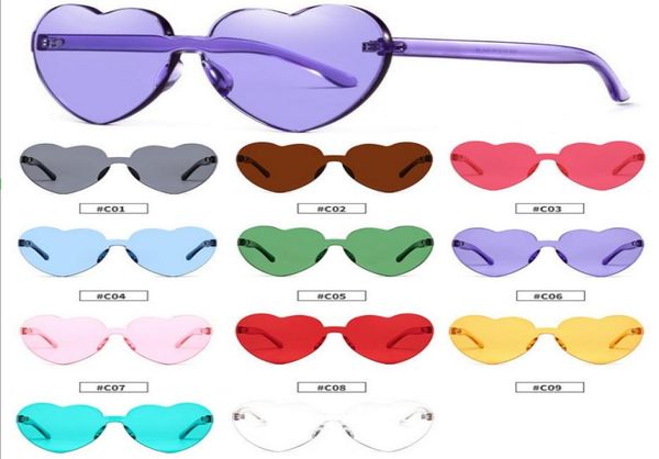 

2817 heart shaped jelly frameless fashionable women pc sunglasses uv400 retro female eyewear candy colors in bulk9426805, White;black