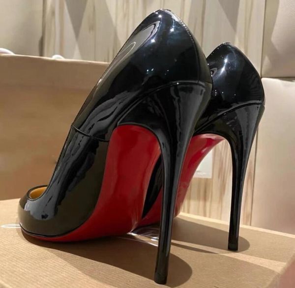 

designer high heel shoes red shiny bottoms women pumps 8cm 10cm 12cm thin heels pointed toe shallow nude black patent leather lady1102220