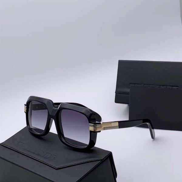 

607 black gold plastic vintage sunglasses grey gradient retro fashion square sunglasses shades with box270q, White;black