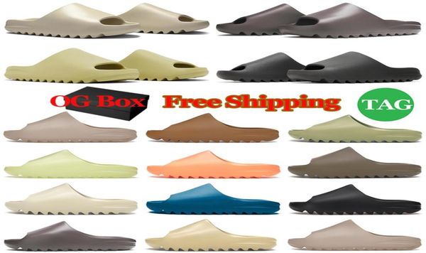 

designer slides slippers women mens sliders slide sandals onyx bone desert sand soot earth brown ochre pure outdoor shoes trainers7640469, Black