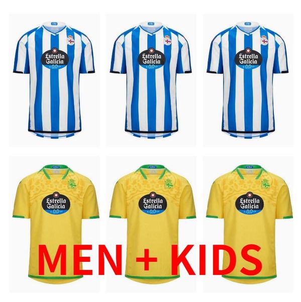 

23 24 camisetas deportivo la coruna soccer jerseys kids kit futbol 2023 2024 football shirts home away lucas quiles mario.s ruben d. d.villa, Black;yellow
