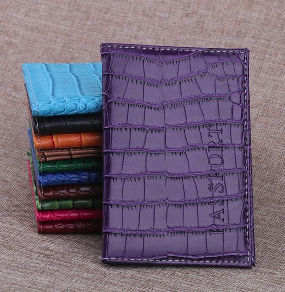 

aelicy soft passport cover leather business card holder passport holder protector wallet delicate alligator embossing bag1604541, Brown;gray