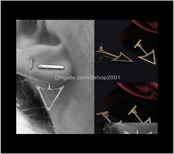 

jewelry arrival jewelry women punk geometric triangle goldsier plated alloy stud earrings whole drop delivery 2021 f8ekp7137713, Golden;silver