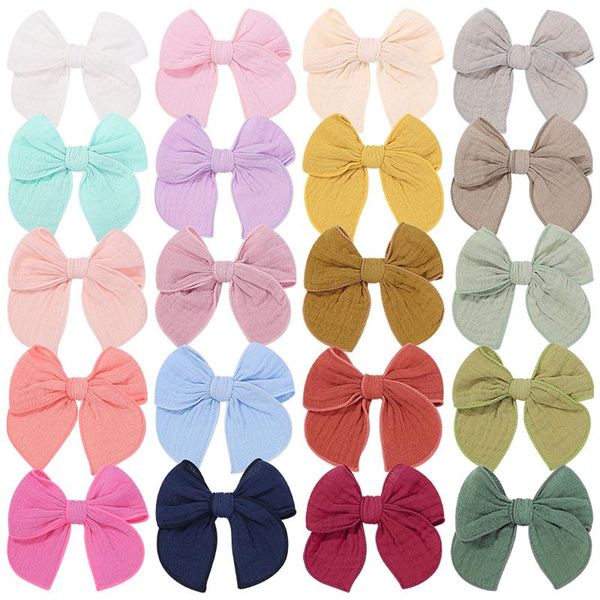 

children new bowknot hairpin soft handmade hair clips baby girls barrettes kids headwear decoration hair accessories, Slivery;white