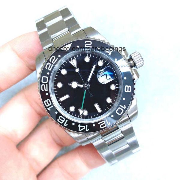 

st9 u1 steel watch batman stainless steel black ceramic bezel dial automatic movement mechanical gmt strap clasp men watches wristwatches, Slivery;golden