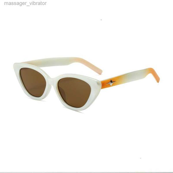 

sunglasses 3006 new star gm leg glasses small frame cat eyes five point star women's 3vf5 4rgv, White;black