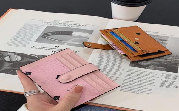 

quality wallet card holder exquisite simplicity buckle small card holder new bank card bag1552142, Red;black