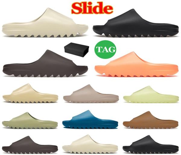 

slide designer slippers slides sandals men women outdoor indoor beach shoes onyx bone desert sand resin soot pure ochre earth brow6152677, Black