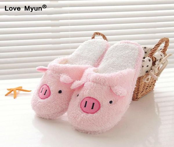 

new women shoes lovely pig home floor soft cottonpadded slippers winter female indoor slippers sapato feminino yhj893589918, Black