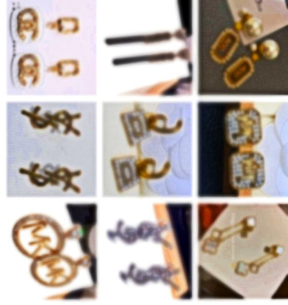 

20 styles 18k gold plated earring stud crystal pearl party women designer letters earrings wedding statement jewellery accessories3288401, Golden;silver