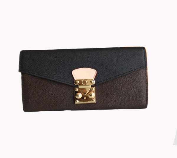 

luxurys designers purses woman fashion clutch wallets logo sshaped lock classic pallas wallet card holder purse with box dust bag2753543, Red;black