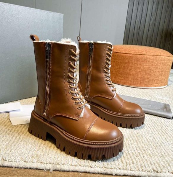 

2021 fashion cowhide casual women039s boots designer zipper snow shoes outdoor martin boots nonslip breathable factory product4378259, Black