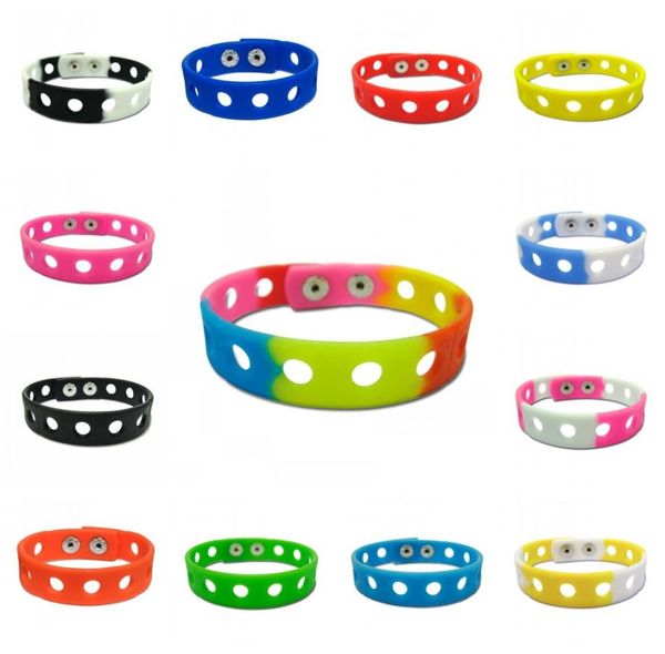 

1pcs 18cm candy color silicone wristbands soft bracelets bands fit for charms flexible wrist band sports braclets gift5786395, White;pink