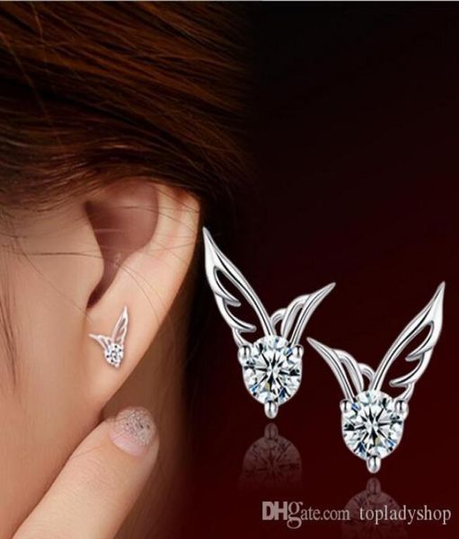 

angel wings earring women party stud silver earring casual brand crystal retro earrings3276935, Golden;silver