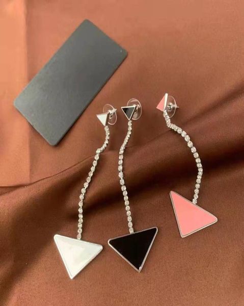

triangle stud earrings for women fashion inverted geometric studs p letter diamond long earring8152277, Golden;silver