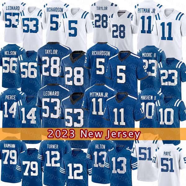 

anthony richardson jonathan taylor football jersey darius leonard indianapolises colts michael pittman jr. quenton nelson kenny moore ii ale, Black;red