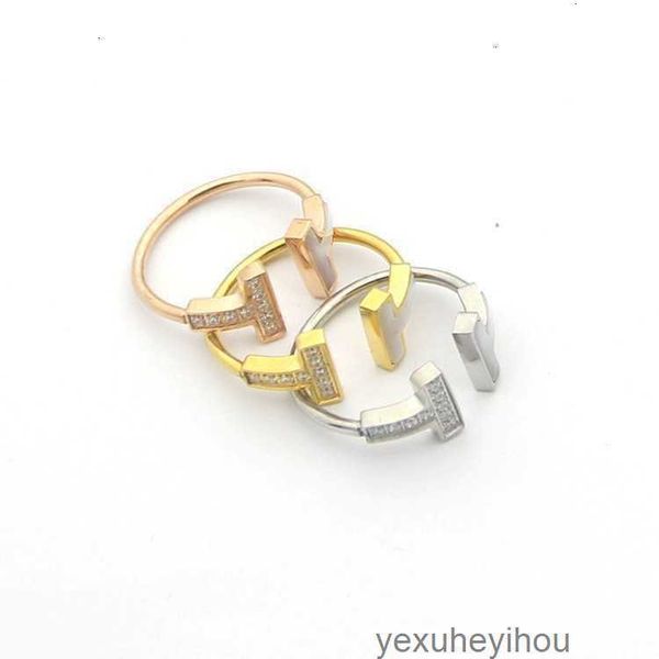 

rings for jewelry double t shell between the diamond ring couple foreign trade models smile set, Silver