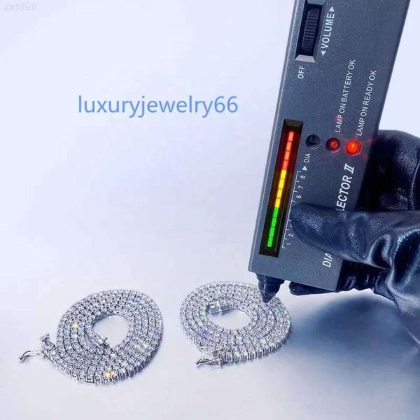 

fine jewelry hip hop men women gold plated 925 sterling silver vvs moissanite diamond cluster tennis chain necklace
