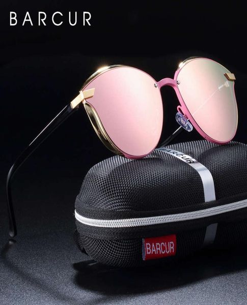 

barcur luxury polarized sunglasses women round sun glassess ladies lunette de soleil femme7028959, White;black