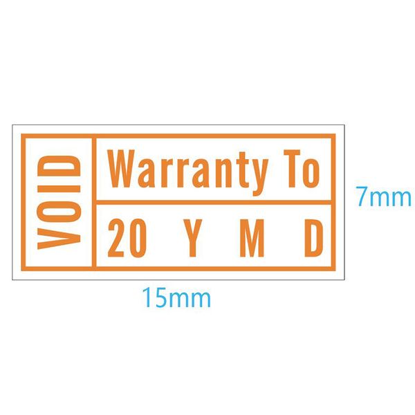 

15x7mm Warranty To Year Month Day by Writing Repair Guanantee Expire Date Sticker Brittle Paper Void Label Tamper Evident Security Seal