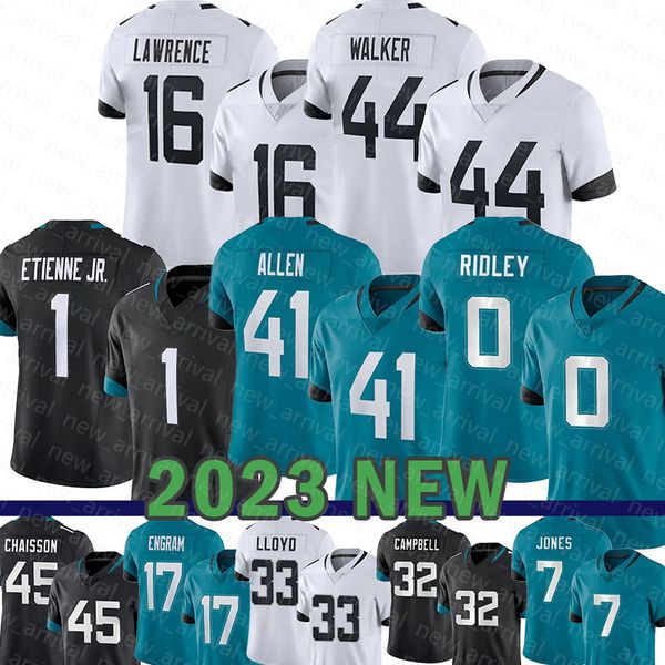 

travis etienne football jersey jacksonvilles jaguars trevor lawrence travon walker josh allen calvin ridley k lavon chaisson evan engram dev, Black;red