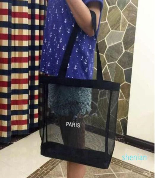 

classic white logo shopping mesh bag luxury pattern travel bag women wash bag cosmetic makeup storage mesh case3469228