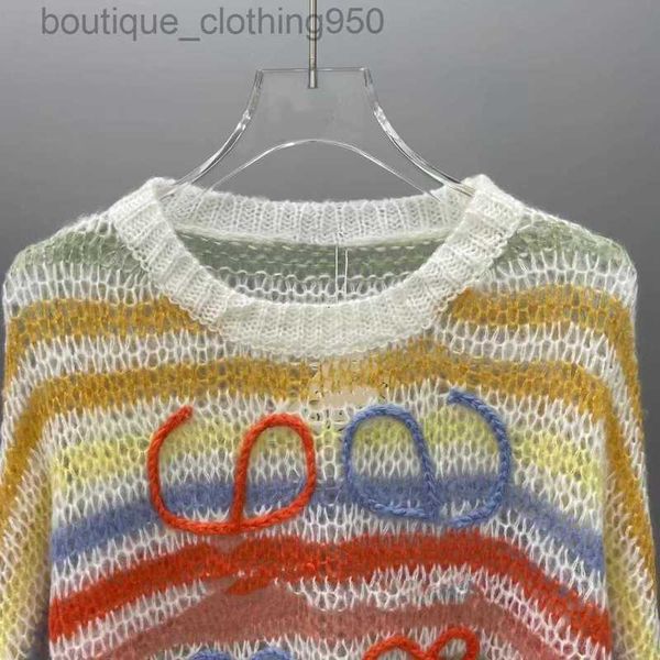 

embroidered sweater for women loewees early autumn jacquard knitting color matching striped woman sweater casual loose top, White;black