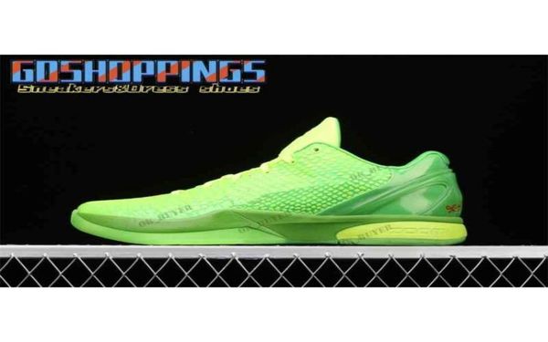 

released authentic christmas 6 protro grinch mamba green applevoltcrimsonblack man outdoor shoes sports sneakers size 36465905801