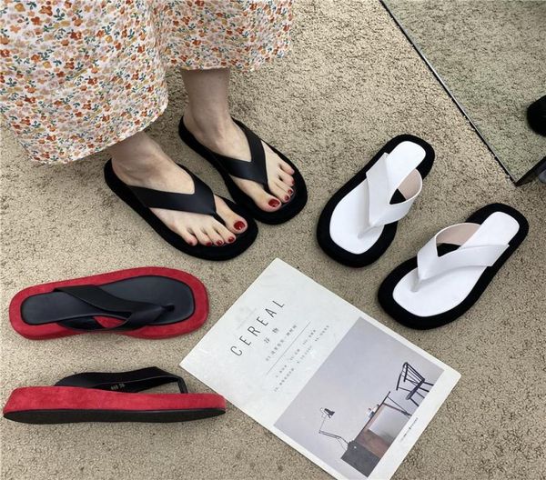

slippers square mixed colors platform sandals women summer beach outdoor flip flops brand design shoes ginza3067159, Black