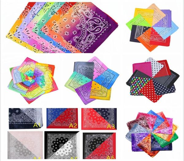 

tie dye bandana souble colorful gradient printed head scarf hiphop head scarf cotton outdoor sports headband ljjp7937437480, Blue;gray