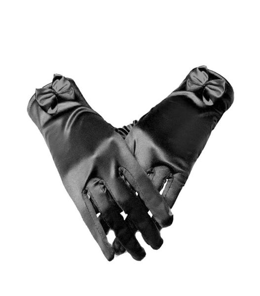 

women wedding bridal five fingers short gloves satin full finger wrist length costume prom party glove5647002, Blue;gray