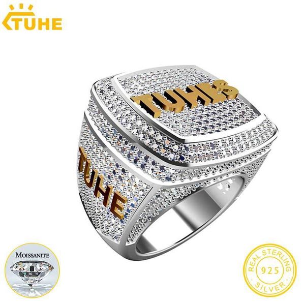 

wedding rings cincin kustom untuk pria cincin perak sterling 925 kombinasi nama huruf cincin perhiasan 230904, Slivery;golden