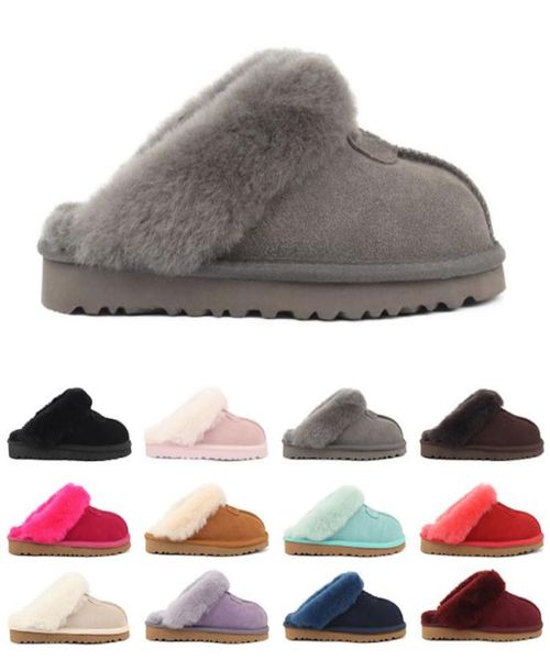 

men women slippers designer fur slides chestnut black pink grey blue purple winter cold proof thick bottomed sandals fashion shoes9416763