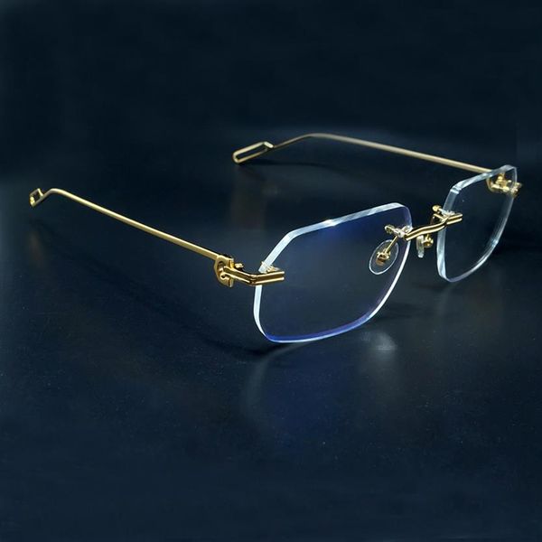 

2023 vintage sunglasses new designer luxury sunglasses mens accessories fashion rimless stylish carter driving shades eyewear gafa2546, White;black