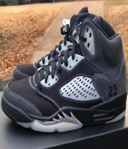 

5 anthracite man basketball shoes 5s wolf greyclearblack outdoor sneakers stealth 20 db0731001 size 712 with box5364364
