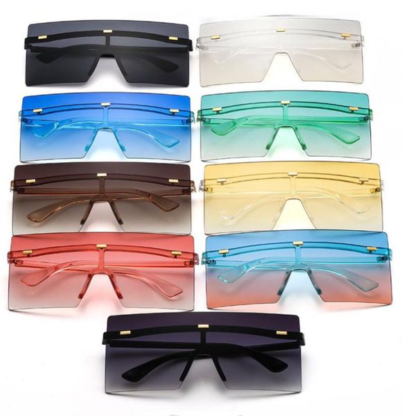 

new fashion oversize sunglasses ocean colors rimless eyeglasses entire oblong lenses novelty style cool eyewear whole1764065, White;black