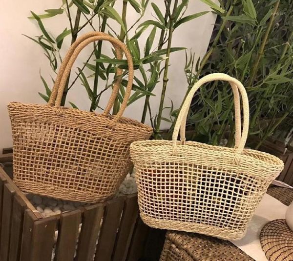 

handmade women straw bag woven basket beach tote summer shoulder holiday shopping bags13610348
