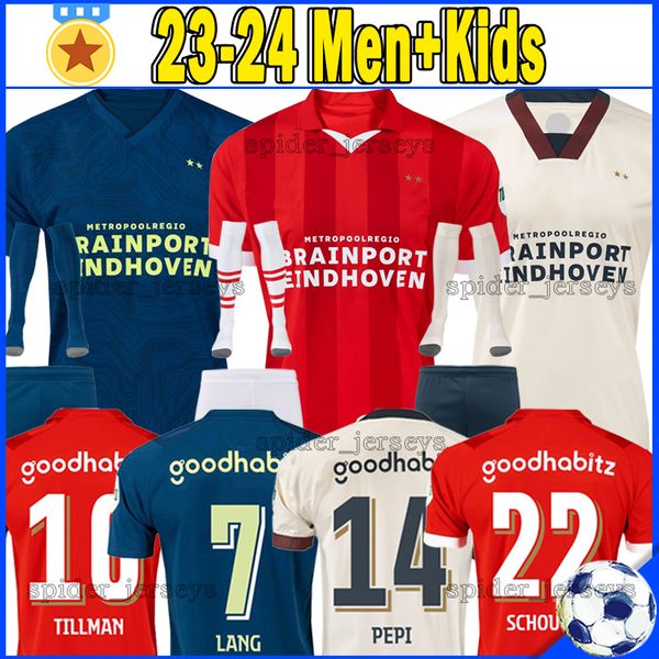 

23 24 de jong lang soccer jerseys eindhovens tillman bakayoko 2023 2024 vertessen til schouten psvs football shirts pepi ramalho lozano teze, Black;yellow