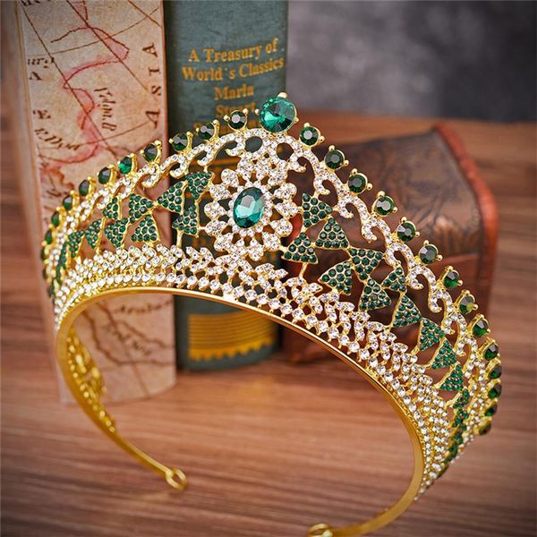 

fashion full circle tiaras pageant clear austrian rhinestones king queen princess crowns wedding bridal crown party headpieces 5 c269o, Silver