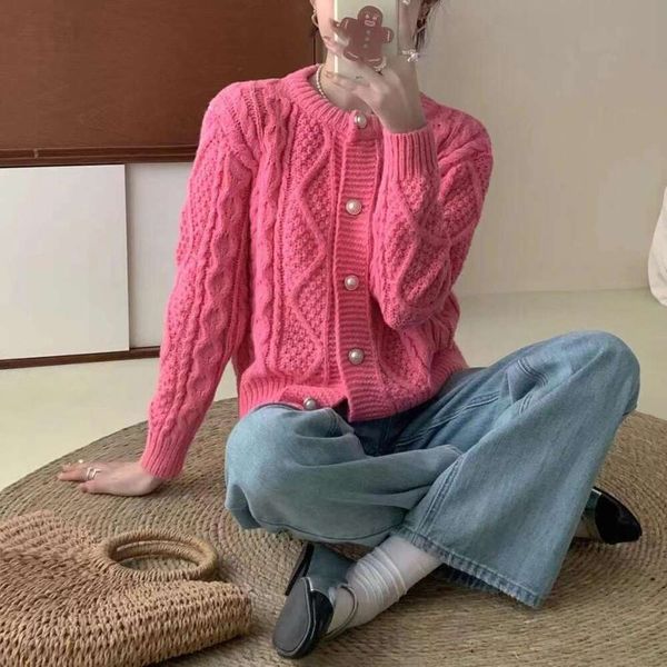 

autumn and winter korean womens sweaters soft glutinous retro hemp loose fashion cardigan sweater coat for women, White;black