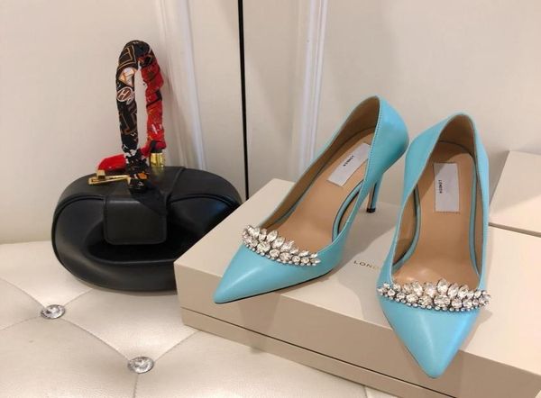 

2019 women039s shoes in spring and autumn with new style high heel fine heel pointed end shoes heel 105cm size 35406089158, Black