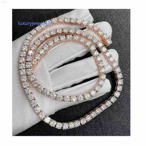 

hip hop tennis chain 5mm 22 inches mens necklace moissanite diamond, Silver