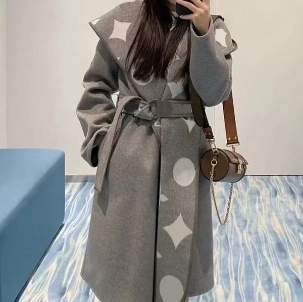 

winter womens jackets long sleeve wool lapel neck outwear coats cashmere fleeces letter casual clothing s m, Black;brown