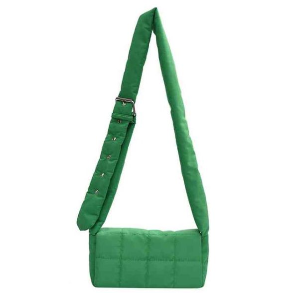 

winter fashion dign rhomboids green versatile quilted comfortable puffer purse custom trendy cotton padded women crossbody bag7110056