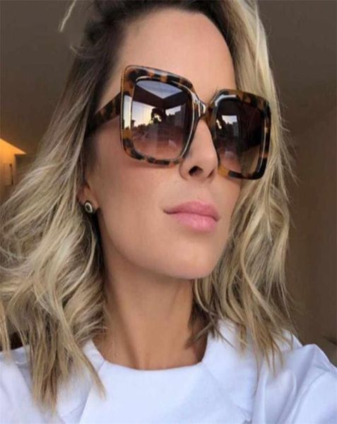 

leopard square sunglasses woman fashion 2021 designer luxury big frame sun glasses men summer trendy glasses uv4008638987, White;black